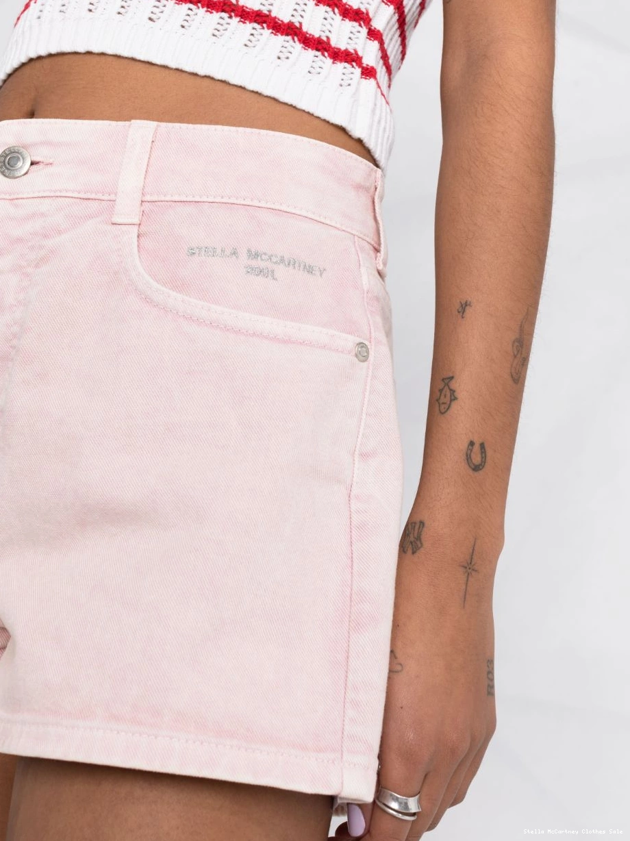 Cheap mid-rise Stella embroidered-logo Women shorts McCartney 0821